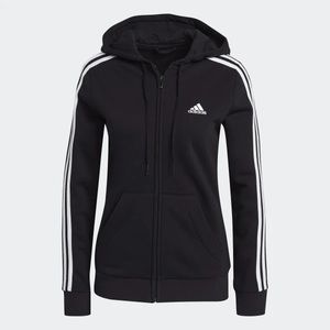 ESSENTIALS FLEECE 3-STRIPES FULL-ZIP HOODIE